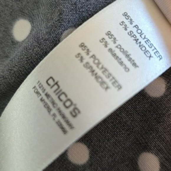 Chico's 3 Women's Pants Size XL 16 Black White Polka Dots Pull On Stretchy - Picture 8 of 12